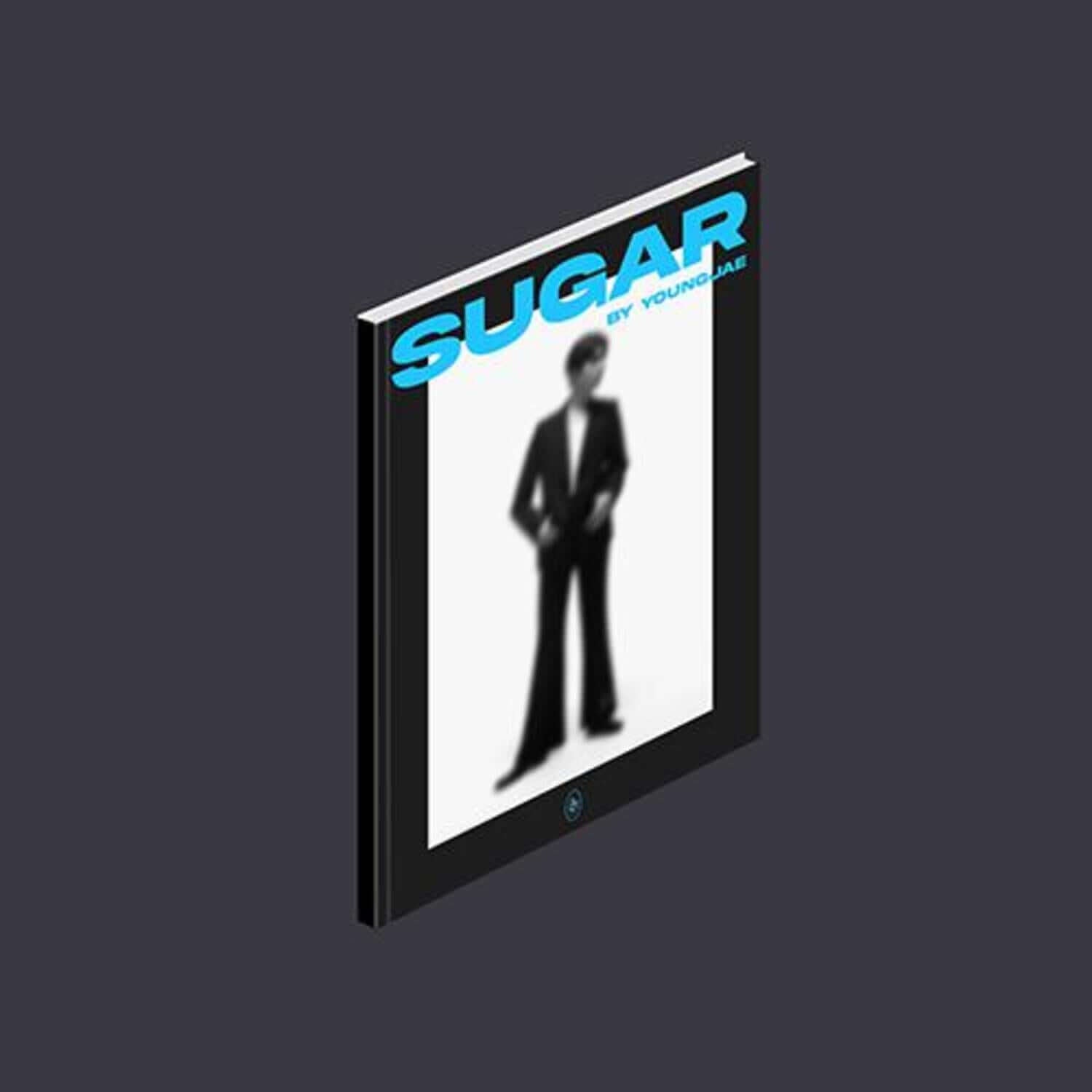 YOUNGJAE - 2nd Mini Album [SUGAR] (BLACK VER.) - Album Kpop, jaquette noire SUGAR sur fond sombre, visuel fan K-pop