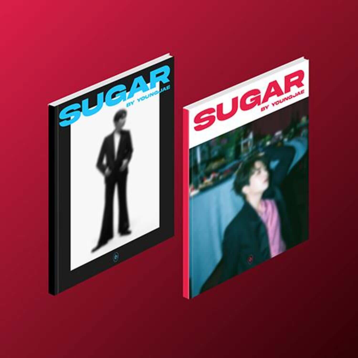 YOUNGJAE - 2nd Mini Album [SUGAR] (Set of 2) - Album Kpop : deux versions sur fond rouge, coffret de collection