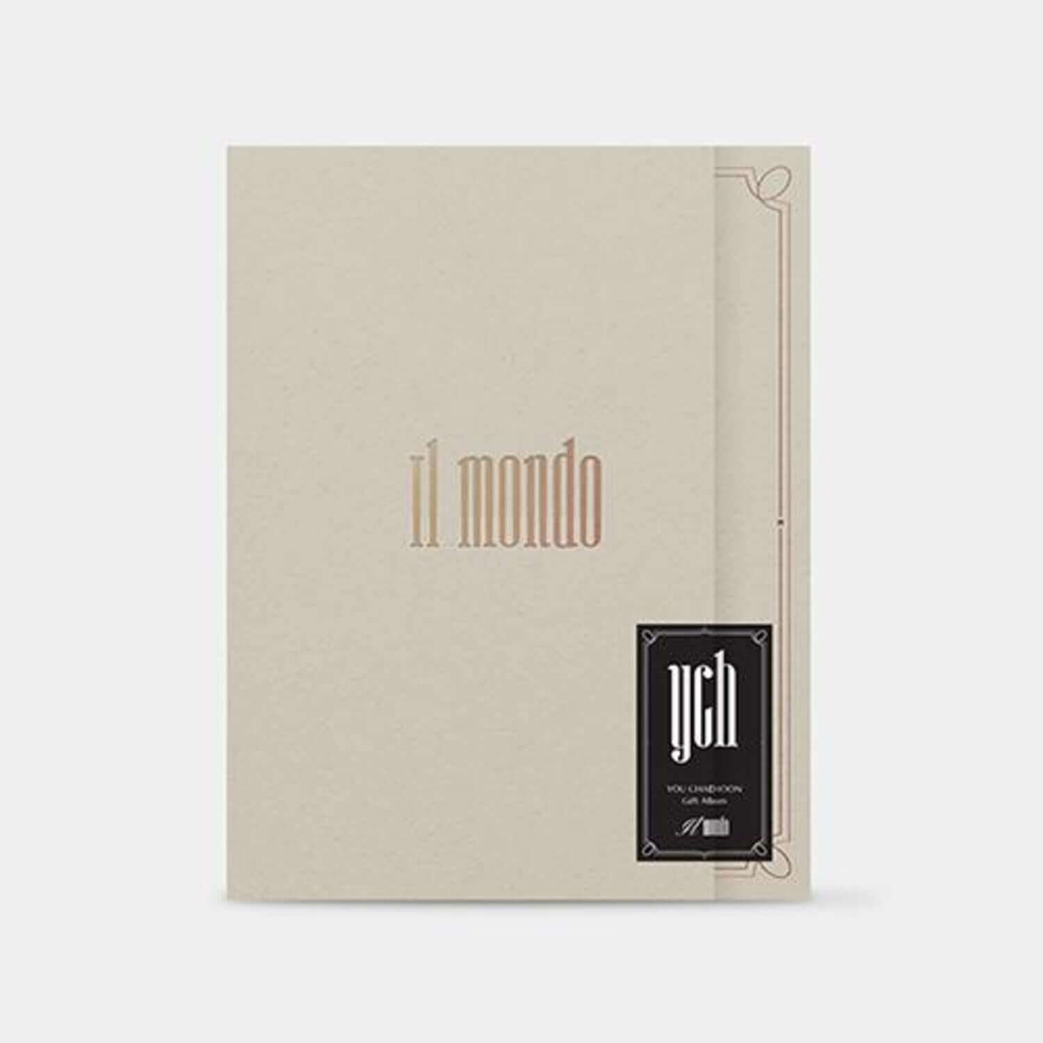 YU CHAEHOON - Gift Album [Il Mondo] - Album Kpop : couverture beige minimaliste, visuel sur fond clair, cadeau fan Kpop