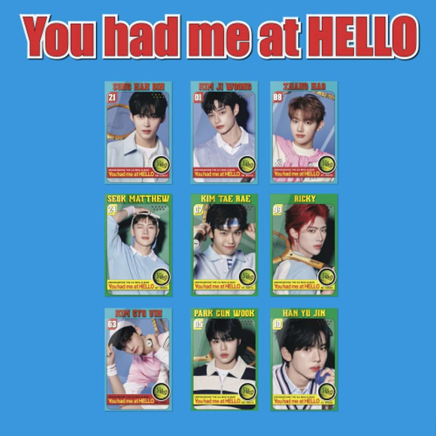ZEROBASEONE - 3rd Album [You had me at HELLO] (ZEROSE ver.) [POCAALBUM] (Random) : visuel Kpop, photos membres sur boîte.