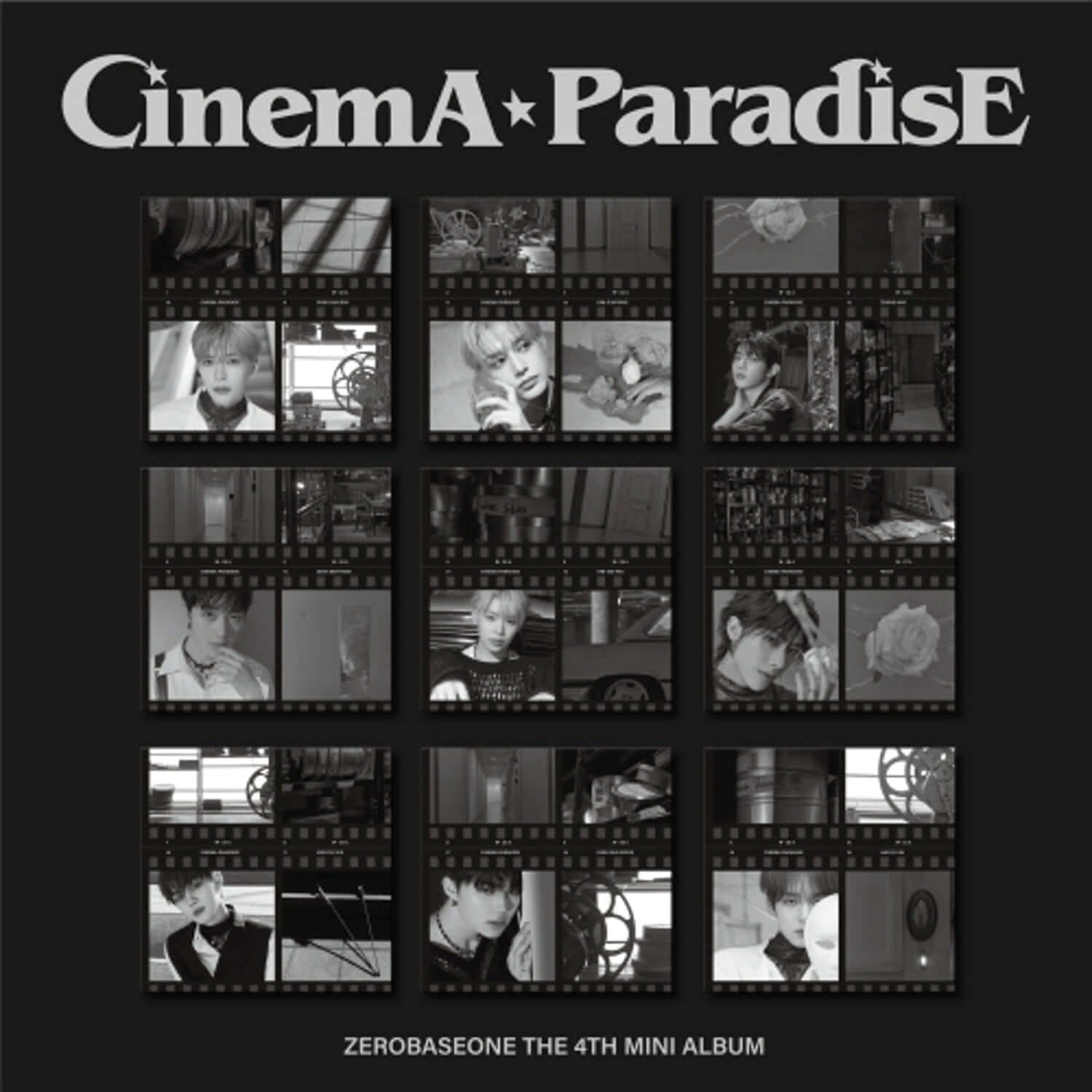 ZEROBASEONE - 4th Album CINEMA PARADISE [DIGIPACK ver.] (Random) - Album Kpop, visuel type film noir & photos