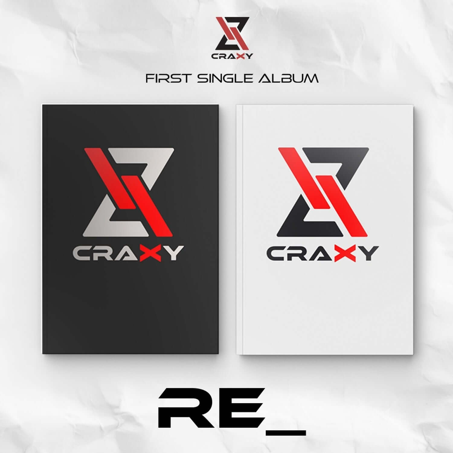 CRAXY - 1st Album [RE_] (Random) - Album Kpop : pochettes noir/blanc sur fond clair, visuel de la marque CRAXY