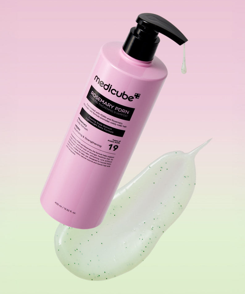 MEDICUBE Rosemary PDRN Cooling ANti-Hairs Lose 400ml, produit capillaire rafraîchissant contre la perte de cheveux.