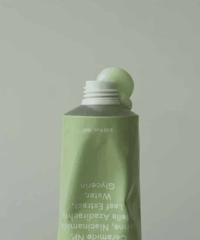 ABIB Heartleaf Crème Calming Tube 75ml, tube crème vert apaisant sur fond clair, marque ABIB en gros plan.
