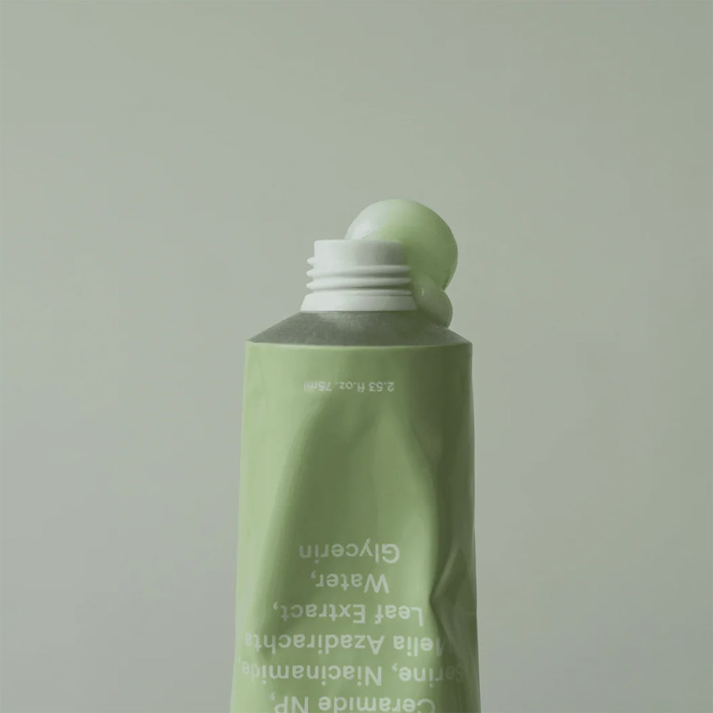ABIB Heartleaf Crème Calming Tube 75ml, tube crème vert apaisant sur fond clair, marque ABIB en gros plan.