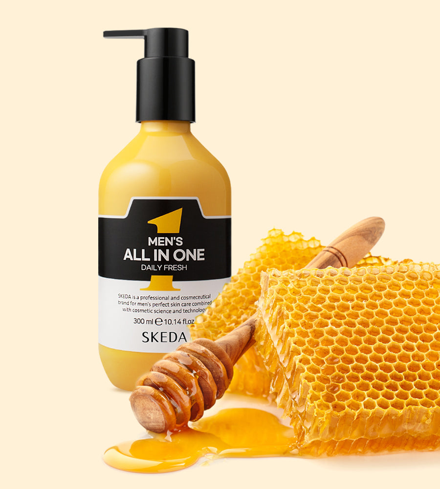 SKEDA Men's Large Capacity (Cleansing Foam+All-in-One) + Sleeping Pack 3 Pieces Set