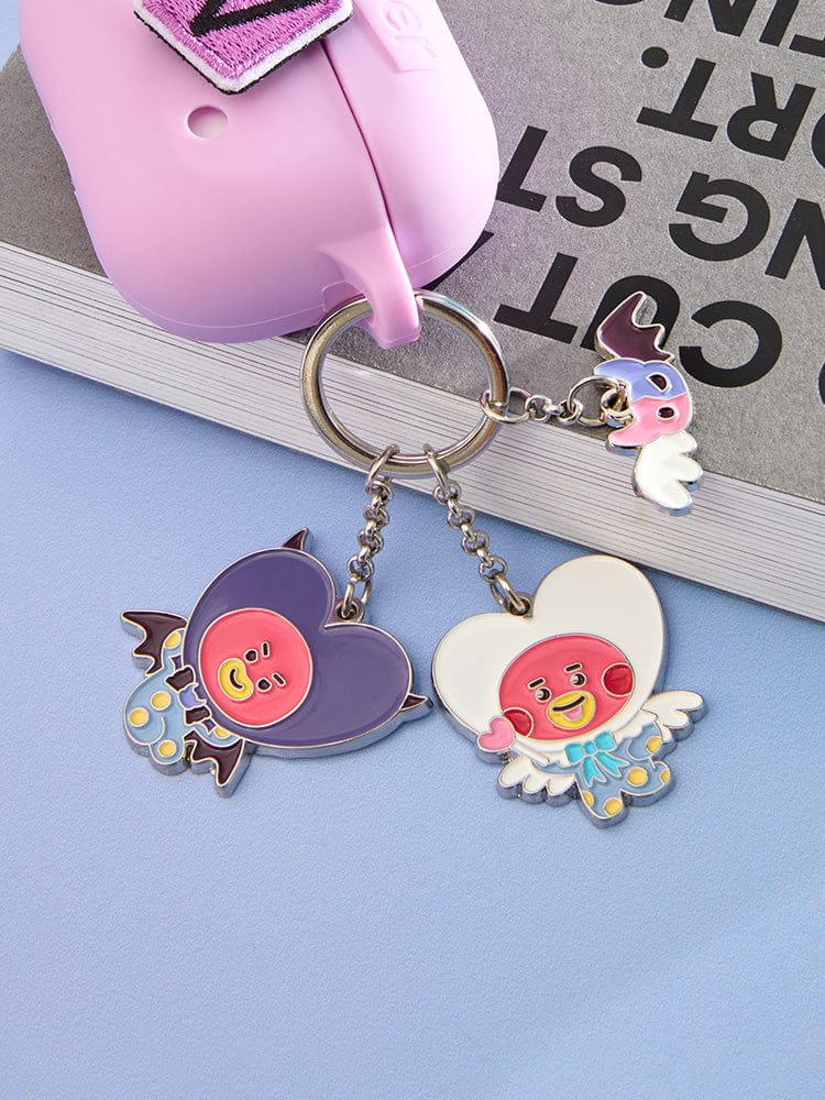 BT21 TATA Porte-clés Métal Angel & Villain