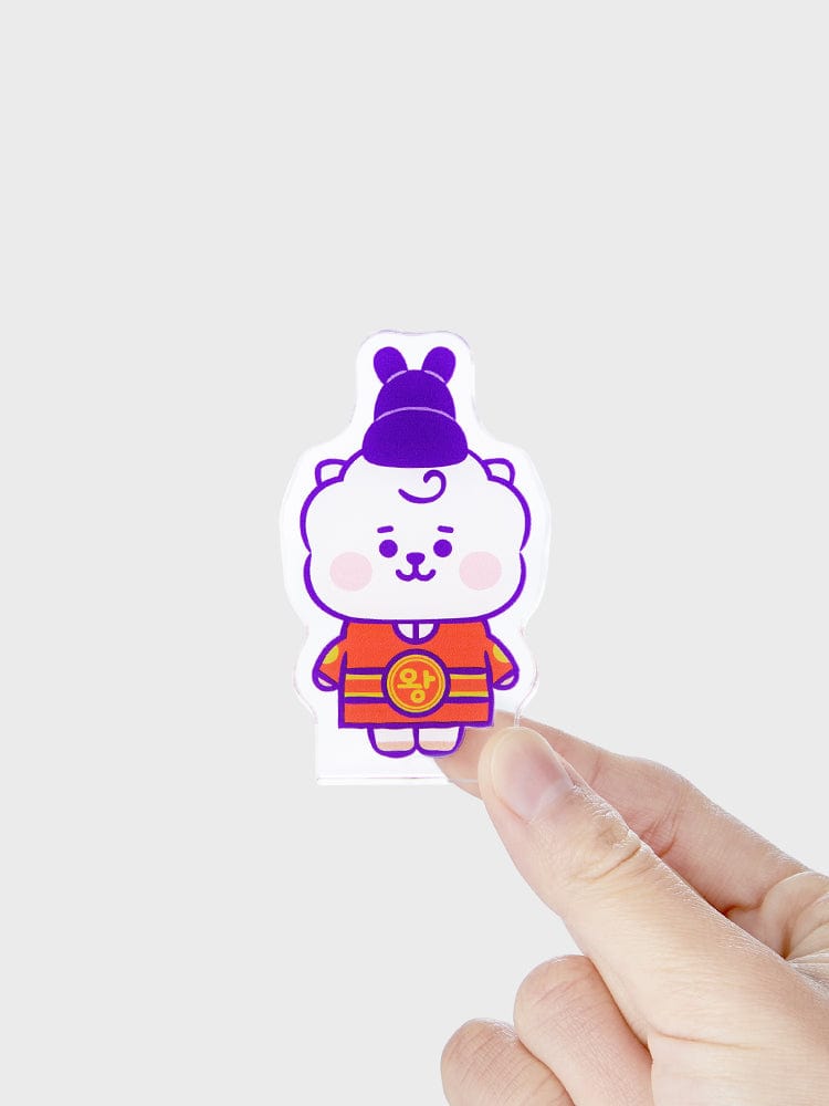 BT21 RJ BABY MINI ACRYLIC STAND K-EDITION ver.2, figurine d’aplapa RJ Jin BTS, tenue main sur fond clair