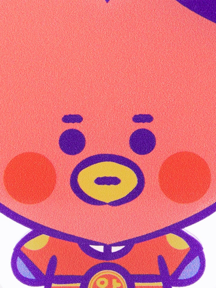 BT21 TATA BABY MINI ACRYLIC STAND K-EDITION ver.2 : figurine TATA mignonne LINE FRIENDS, fond coloré pour bureau/école.