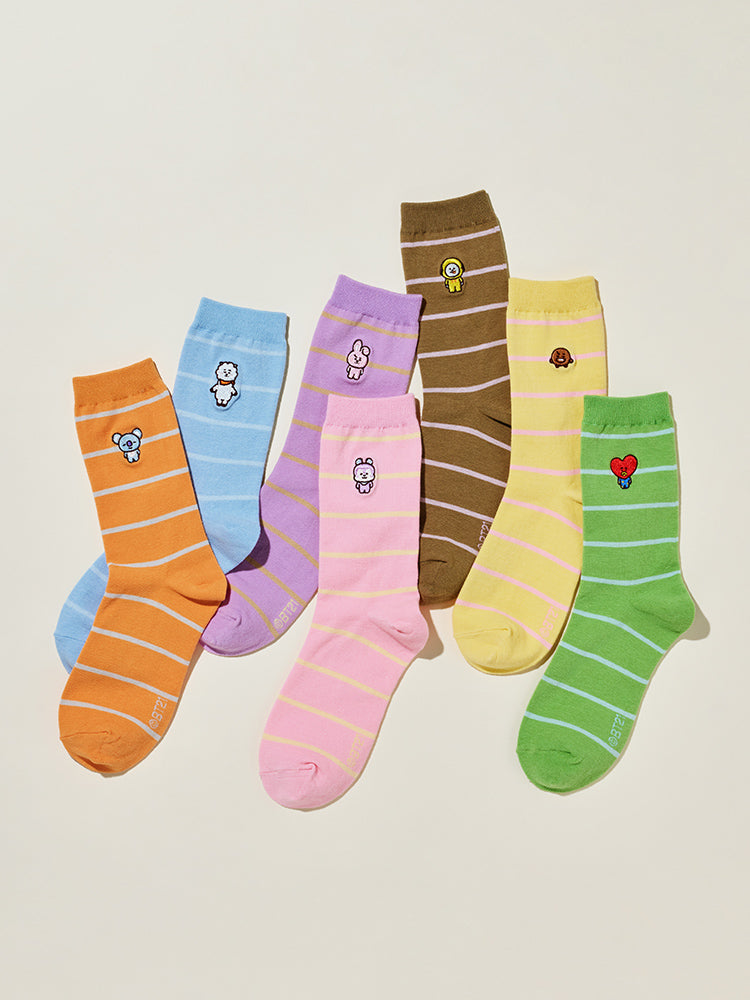 BT21 Chaussettes Rayées BASIC