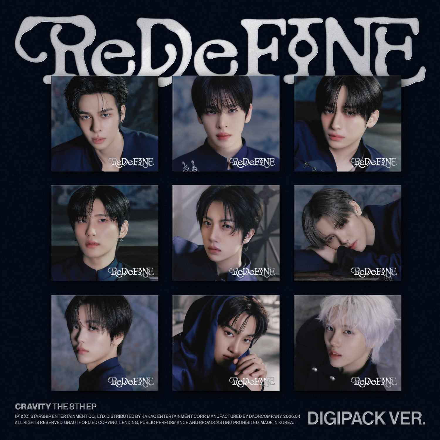 CRAVITY - CRAVITY THE 8TH EP [ReDeFINE] (DIGIPACK VER.) (Limited) (Random 1 of 9) - Album Kpop Ma Petite Corée