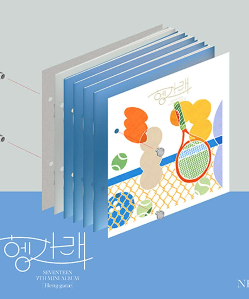 SEVENTEEN - [Heng:garae] ( VER.) - Album Kpop, couverture bleu avec joueurs de tennis, style graphique du groupe
