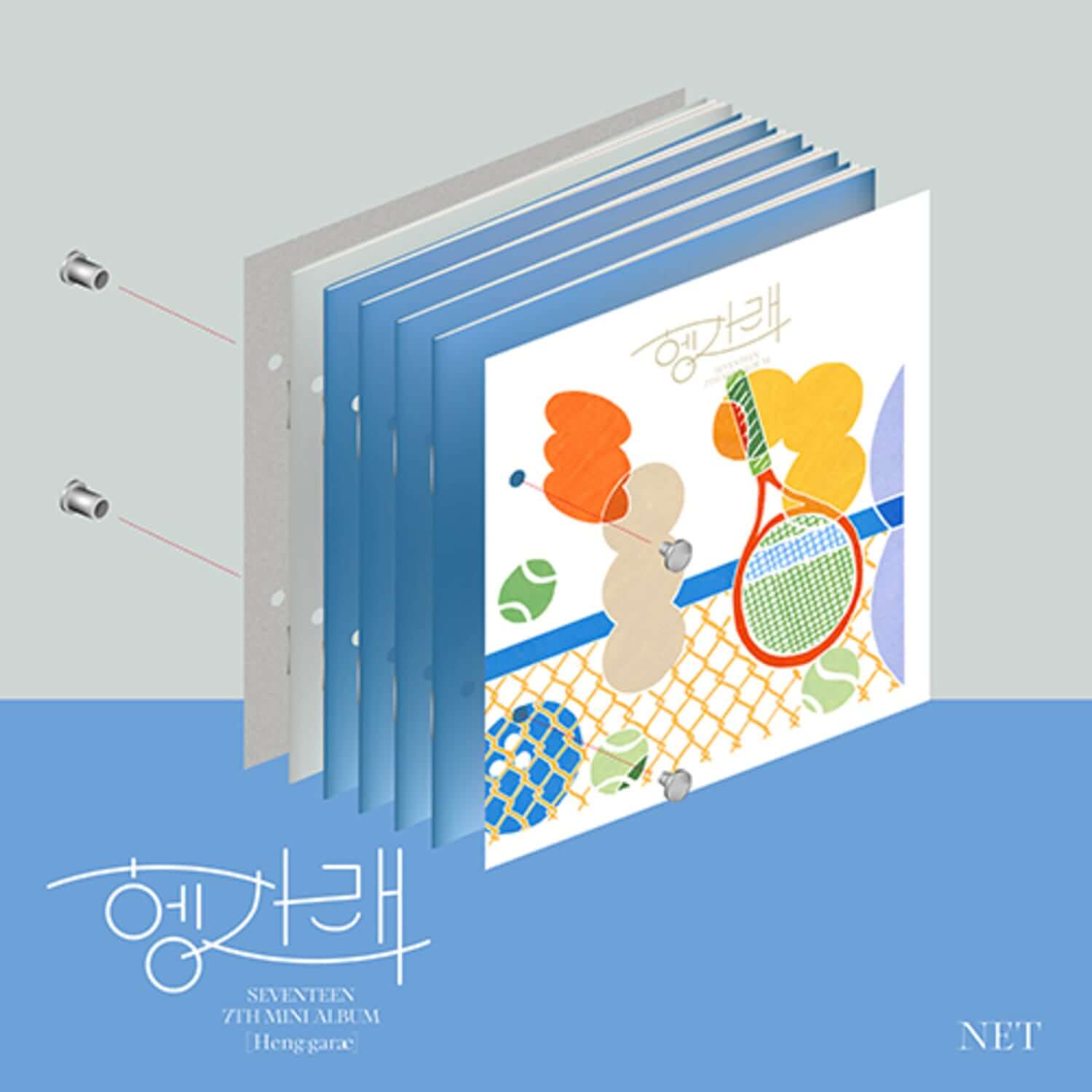 SEVENTEEN - [Heng:garae] ( VER.) - Album Kpop, couverture bleu avec joueurs de tennis, style graphique du groupe