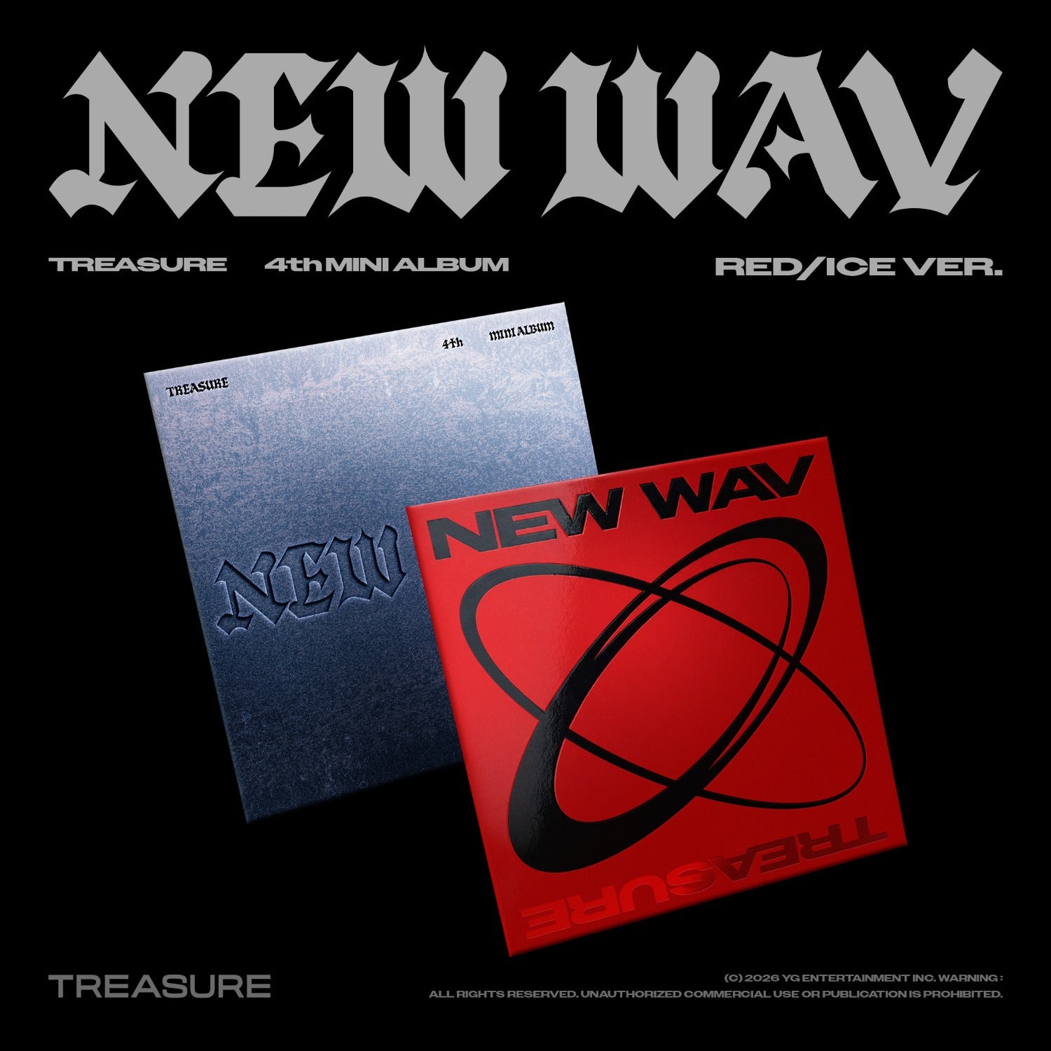 TREASURE - 4th MINI ALBUM [NEW WAV] RED/ICE VER. (Set of 2) - Album Kpop Ma Petite Corée