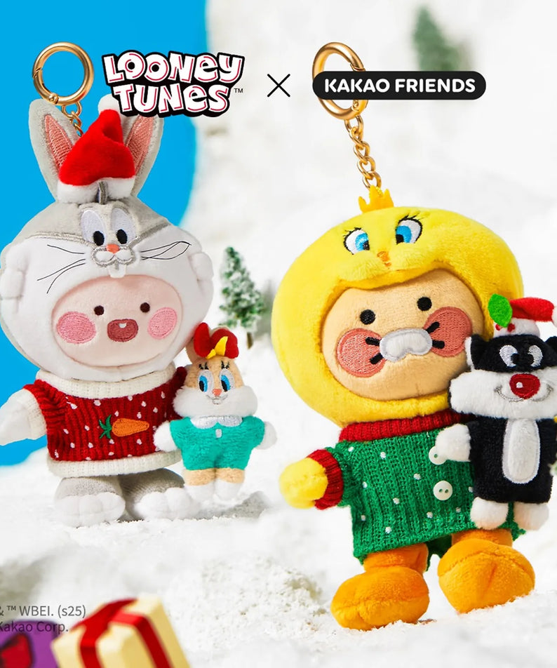 KAKAO FRIENDS  Looney Tunes X Friends Tweety Keychain Doll Baby Chunsik