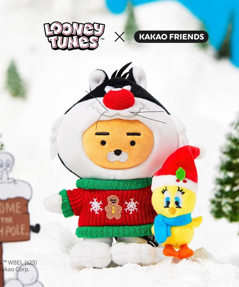 KAKAO FRIENDS  Looney Tunes X Friends Sylvester Keychain Doll Little Ryan