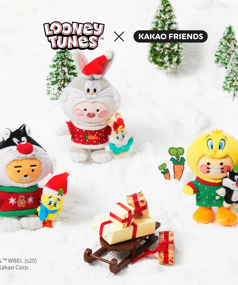 KAKAO FRIENDS  Looney Tunes X Friends Sylvester Keychain Doll Little Ryan
