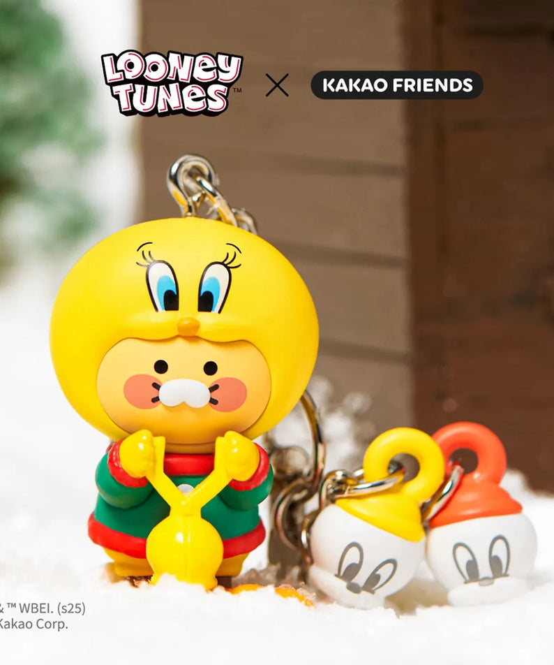 KAKAO FRIENDS  Looney Tunes X Friends Snow Duck Tweety Figure Keychain Baby Chunsik