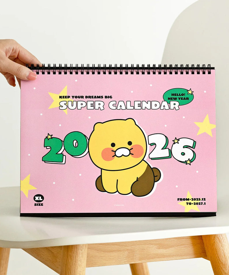 KAKAO FRIENDS  2026 A4 size desk calendar Chunsik
