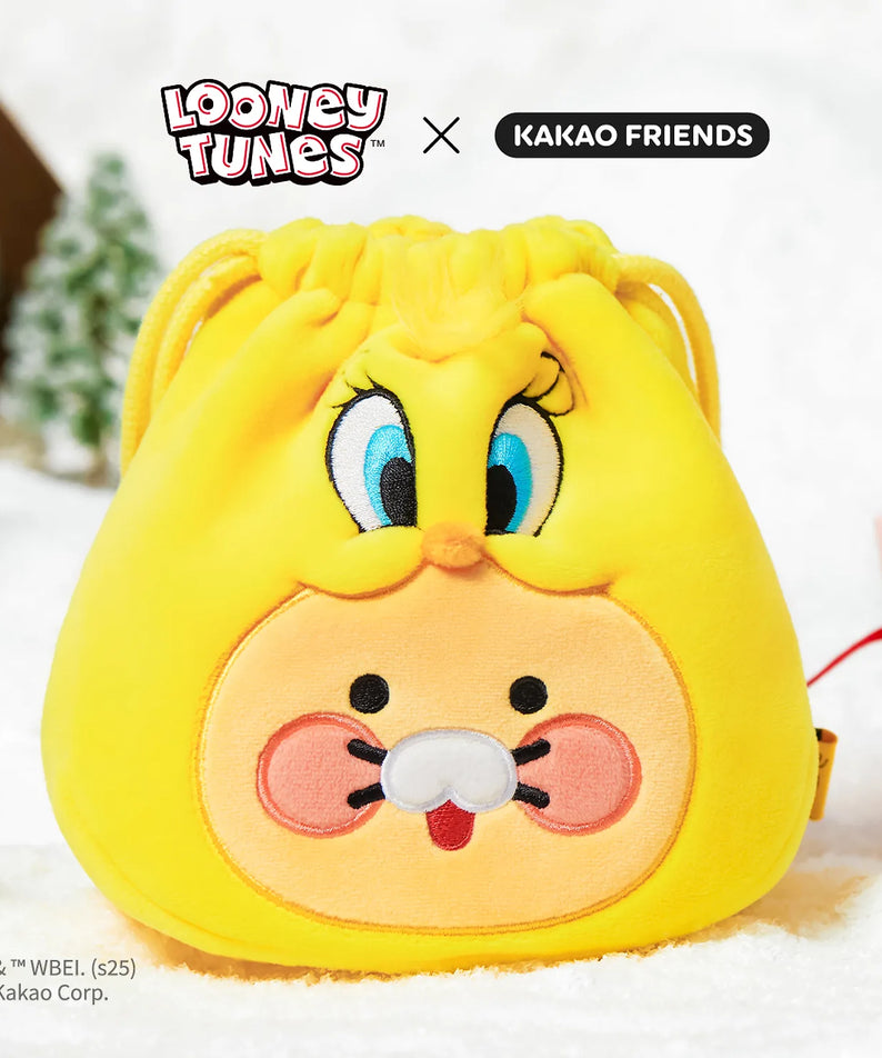 KAKAO FRIENDS  Looney Tunes X Friends Tweety Face Pouch Baby Chunsik