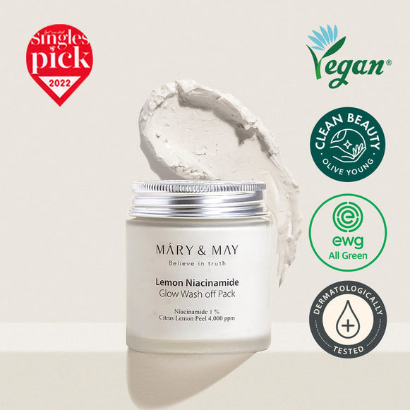 MARY & MAY Lemon Niacinamide Glow Wash off Pack 125g en stock sur Ma Petite Corée