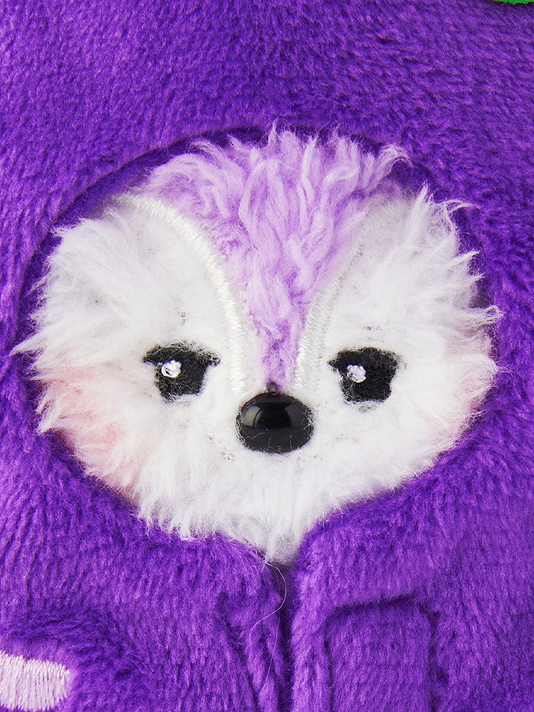BT21 MANG mini minini VEGGIE DOLL, peluche violette de la marque BT21 : visage poney masqué, décor chambre