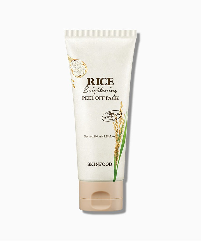 SKINFOOD [NEW] Rice Brightening Peel-Off Pack 100ml, un masque éclaircissant à base de riz pour une peau lumineuse et éclatante.